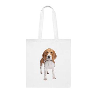 Imagem de Beagle Sacola para cachorro em pé, presente para cachorro beagle em pé, aniversário de cachorro beagle em pé bolsa de ombro para cachorro beagle em pé, bolsa reutilizável para cachorro beagle em pé, Branco