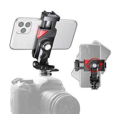 Imagem de Zeetain Suporte de telefone para câmera hot shot, adaptador de montagem de tripé de telefone com sapata fria para microfone luz LED iPhone DSLR câmera fotográfica vlog