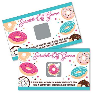 Imagem de Big Dot of Happiness Donut Worry, Let's Party – Cartas raspadinhas – Jogo de donut Party – 22 unidades