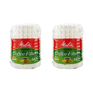 Imagem de Melitta 600 Filtros De Café, Cesta, Pacote De 1200, 1200 Filtros Branco