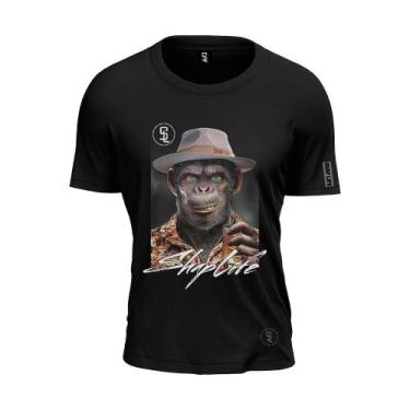 Imagem de Camiseta Macaco Monkey Whsiky Gangster Chapéu Shap Life
