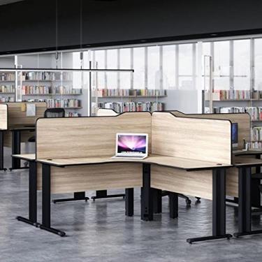 Imagem de Mesa Estação de Trabalho em L 150cm x 150cm Etp1515 Maxxi Pandin Móveis Preto/casa Blanca