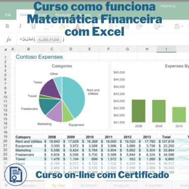 Imagem de Curso Online em videoaula de como funciona Matemática Financeira com Excel com Certificado + 2 brindes