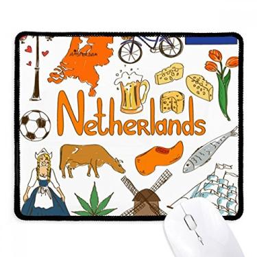 Imagem de Tapete de borracha para jogos da Netherlands Landscap Animals com a bandeira nacional