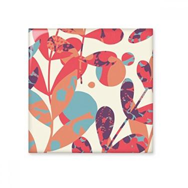 Imagem de Pintura de plantas de flores de folhas de outono azulejo de cerâmica brilhante decalque de tijolos vitrificados