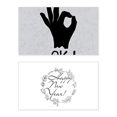 Imagem de OK, contorno personalizado, gesto, festival, ano novo, cartão de felicitações, mensagem de abençoar presente