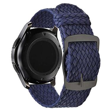 Imagem de Pulseira 22mm Nylon Militar Trançada LTimports, compativel com Galaxy Watch 3 45mm - Galaxy Watch 46mm Sm-R800 - Gear S3 Frontier - GTR 4/3/2 (Azul)