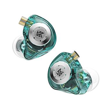 Imagem de Fones de ouvido intra-auriculares KZ EDX Pro com fio, fones de ouvido IEM, fones de ouvido com som estéreo DD duplo HiFi com cancelamento de ruído (verde com microfone)