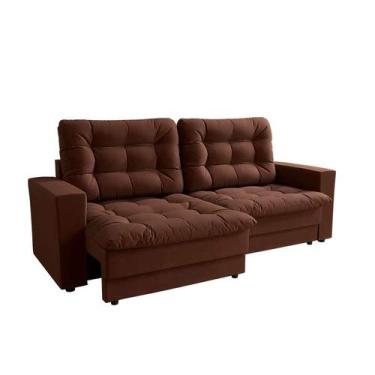Imagem de Sofá 3 Lugares Retrátil Lubeck Plush Suede Marrom