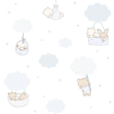 Imagem de Papel De Parede Treboli Balões Azul 5801 - Rolo: 10M X 0,53M