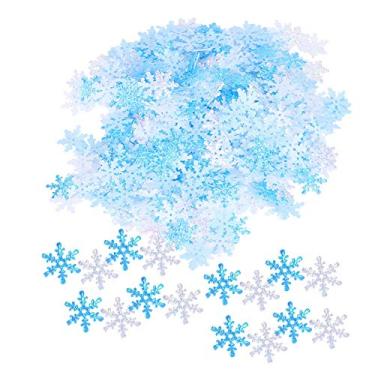Imagem de Flocos de Neve Confetes Decorações Natal Cor Misturada Tecido Azul Saco Ornamento Branco 1 Pacote 15mm Não Tecido Azul Branco ab Confetes