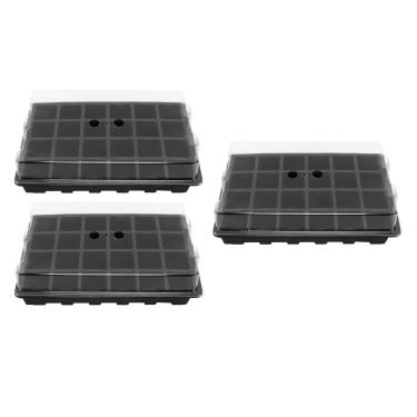 Imagem de Placa de mudas, bandeja de cultivo de plantas de plástico respirável 24 furos para estufa para varanda