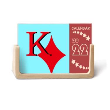 Imagem de Calendário de mesa Wealth King Diamond K Poker 2022 12 meses
