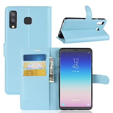 Imagem de Capa para Samsung Galaxy A8 Star Carteira de Couro Flip Capa para Samsung Galaxy A8 Star Capa de Proteção de Telefone Capa com Design Simplificado