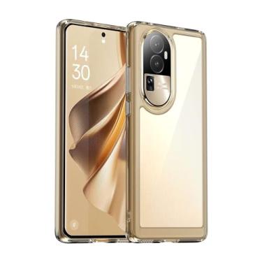 Imagem de Capa para Oppo Reno10 Pro+, botão de pressão flexível, capa transparente, anti-impressões digitais. Proteção total de 360° - preta (transparente)