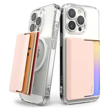 Imagem de Ringke Suporte magnético para cartão lateral [compatível com carteira MagSafe] Carteira rígida leve para celular acessórios de photocard, porta-cartão de crédito para identidade - rosa pêssego