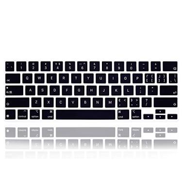 Imagem de MMDW Capa de silicone Magic Keyboard Skin para iPad Pro 12,9 polegadas Magic Keyboard (4ª geração) modelo 2020 MXQU2LL/A, para iPad Pro 12.9 acessórios de protetor de teclado, preta
