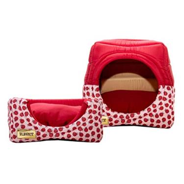 Imagem de Luppet Toca E Cama 2 Em 1 Com Almofada Para Cachorro Ou Gato De Até 5Kg Vermelho Joaninha M