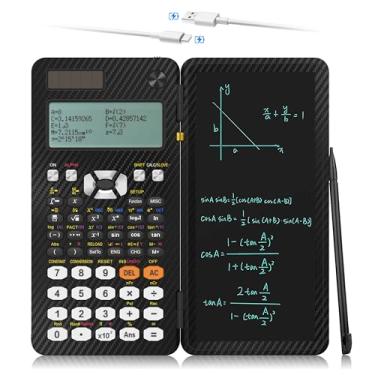 Imagem de Calculadora Científica iPepul 991EX Tipo-C Recarregável com 552 Funções, Bloco de Notas, 5 Linhas de Exibição, Preta