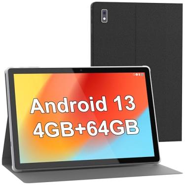 Imagem de BYYBUO Tablet, tela de 10,1 polegadas, 2 GB de RAM, 64 GB de armazenamento, tela HD, câmeras duplas, capa incluída