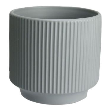 Imagem de CACHEPÔ VASO DECORATIVO PLANTA REDONDO HOME&CO CERÂMICA 12x13x13cm CINZA
