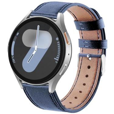 Imagem de DEALELE Pulseiras de substituição de couro impressas de 20 mm compatíveis com Samsung Galaxy Watch 6/6 Classic/5/5 Pro/4/4 Classic/3 de 41 mm/Active 2, 20mm, Couro