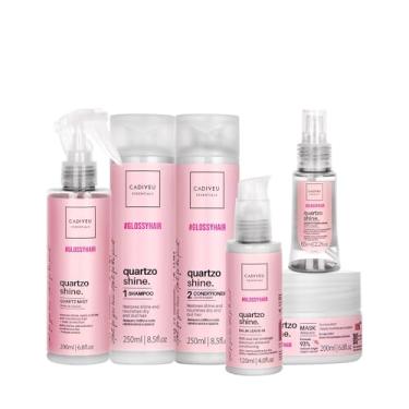 Imagem de Kit Cadiveu Professional Quartzo Shine Shampoo Condicionador Balm Máscara Fluído e Óleo (6 produtos)