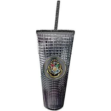 Imagem de Spoontiques - Copo de diamante Harry Potter - Copo texturizado com canudo - Isolamento de parede dupla e livre de BPA - 590 ml - Hogwarts