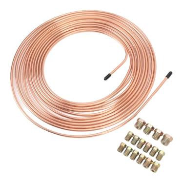 Imagem de Kit de Tubulação de Linha de Freio de 3/16 pol. X 25 Pés Rolo de Bobina de Substituição de Liga Flexível e Kit de Montagem para Veículo