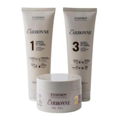 Imagem de Kit Serie Carbonne Essendy Home Care Reposição De Carbono Capilar (3 Produtos)