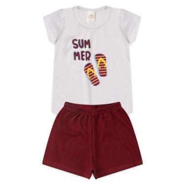 Imagem de Conjunto para meninas verão estampa chinelo branco - Scott Kids, 2