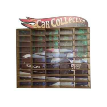 Imagem de Prateleira Decorativo Adesivado Para 50 Carrinhos Hotwheels - babykids