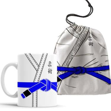 Imagem de Caneca Kimono JIU -JITSU com Faixa Azul + Saquinho - Elicomics