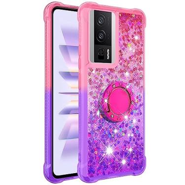 Imagem de Monwutong Capa de telefone de ajuste fino para Xiaomi Poco F5 Pro 5G, capa para Redmi K60, brilhante efeito areia movediça TPU com quatro cantos capa de proteção pesada para Poco F5 Pro/K60, rosa roxo