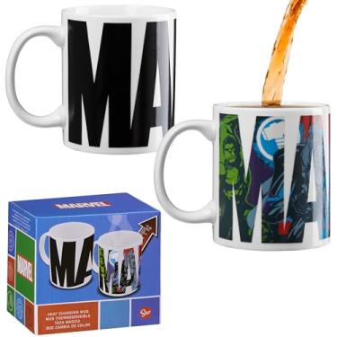 Imagem de Marvel Caneca de café masculina adolescentes meninos 312 ml cerâmica calor mudança de cor conjunto presente mercadoria oficial presentes para ele