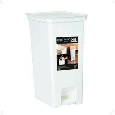 Imagem de Lixeira Com Pedal 20 Litros  32 X23 X44,5 cm Fly Branco - Paramount