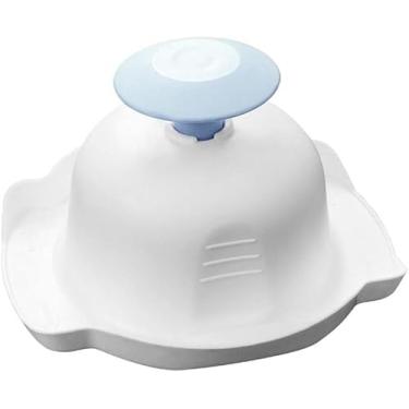 Imagem de Suporte de segurança alimentar azul para fatiador de bandolim, descascadores e fatiadores, protetores anticorte de dedo para ralador de vegetais, cortador de alimentos protetor de dedo para ralador de