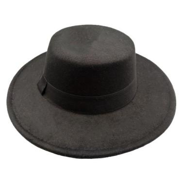 Imagem de Chapéu Fedora redondo Aba Grande feminino Feltro Floppy Clássico - HHW