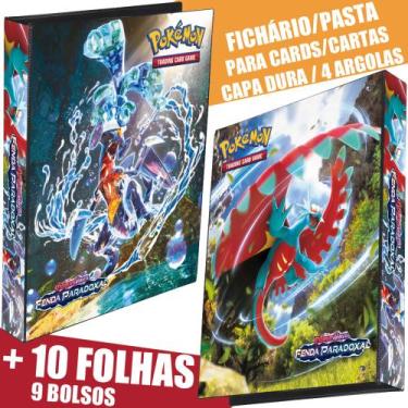 Imagem de Pasta Fichário Álbum Capa Dura Pokémon Fenda Paradoxal Garchomp Lua Es
