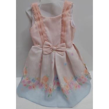 Imagem de Vestido Duplo Luxo Menina Infantil Estampado Paraiso 15645-Feminino
