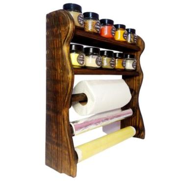 Imagem de Nicho de Cozinha Porta temperos com Suporte de Papéis - Boss Arte em M