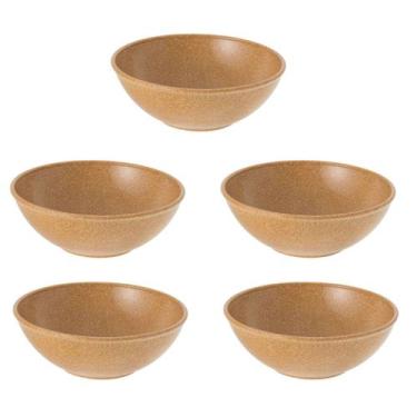 Imagem de 5un Tigela bowl 1lt salada petiscos Marrom Claro 18,5cm - Evo