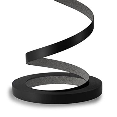 Imagem de ZYJT Faixa de borda preta, rolo de 2,5 cm x 30,5 m de borda de PVC folheado borda flexível pré-colada, fita adesiva com adesivo hot melt fácil aplicação para reparo de móveis de gabinete
