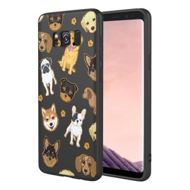 Imagem de HTXWXJC Capa de celular para Galaxy S8 Plus, capa para Samsung S8+ SM-G955U, à prova de choque, flexível, amortecedor, capa macia de TPU com estampa de cachorro para Samsung Galaxy S8 Plus, cachorro