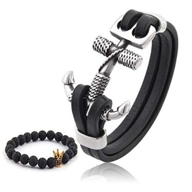 Imagem de Gungneer Colar Viking Mjolnir Thor Martelo Pingente com Corrente Lobo Rei Bizantino Ouro Misto Aço Inoxidável Joias Viking Nórdico Masculino, [7.5 inches, 8 inches], Metal