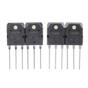 Imagem de 2 pares A1941 (2SA1941) + C5198 (2SC5198) NPN PNP Transistor de potência de silício TO-3PN 120V 11A 120W hFE:80-160