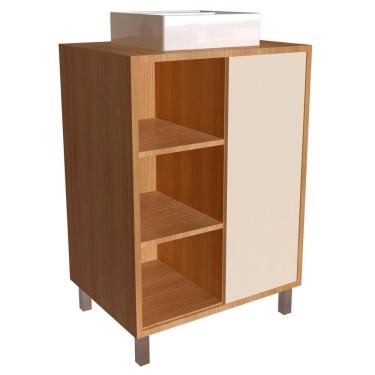 Imagem de Gabinete 1 Porta Correr 60 Cm Cuba Branca Bl7250 Mell Arenas Faem Mell Arenas