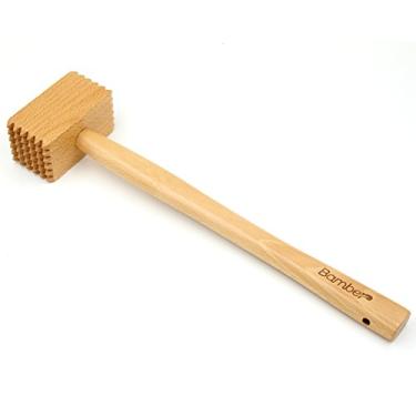 Imagem de Bamber Ferramenta de amaciador de carne, martelo para bater frango/bife/carne de porco e vitela, dupla face - faia