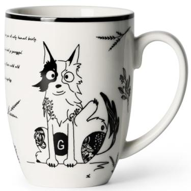 Imagem de Smilatte Cute Presents Caneca de café grande de cerâmica de 473 ml para amantes de cães, xícara de chá engraçada para mulheres, homens, mãe, amigos, chefe, presente com tema de cachorro, aniversário