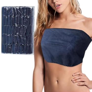 Imagem de MWNAGO 100 peças de sutiãs descartáveis para spa feminino, roupa íntima descartável, não tecida, pacote individualmente, sutiãs para bronzeamento em spray, salão de beleza (100 sutiãs)